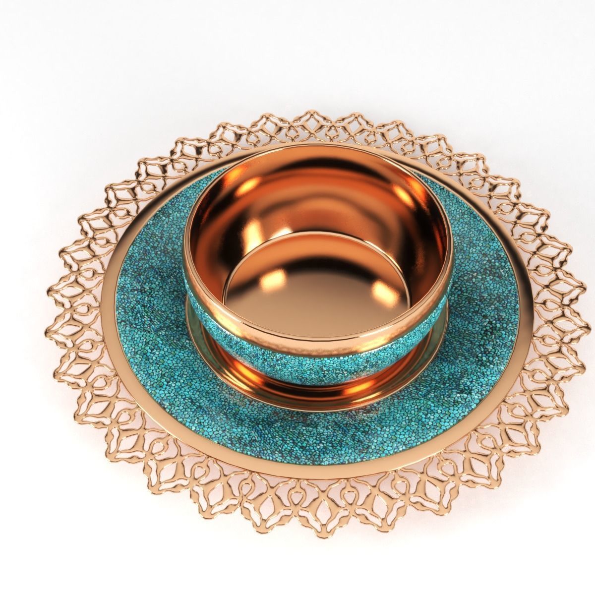 set1127 gold and turquoise plate 3D model_3