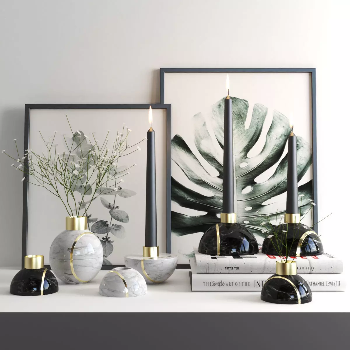 set1252 chinese vase set 3D model_0