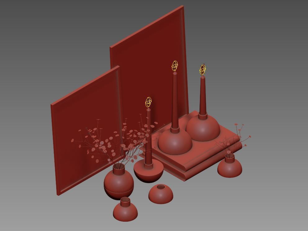 set1252 chinese vase set 3D model_3