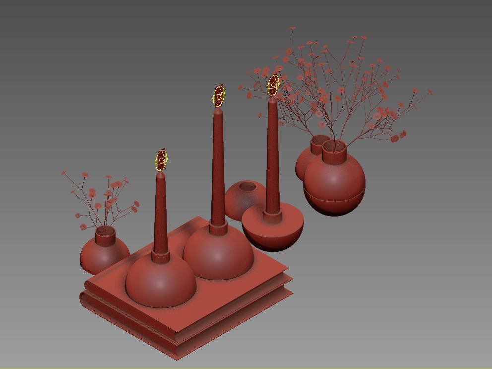 set1252 chinese vase set 3D model_5