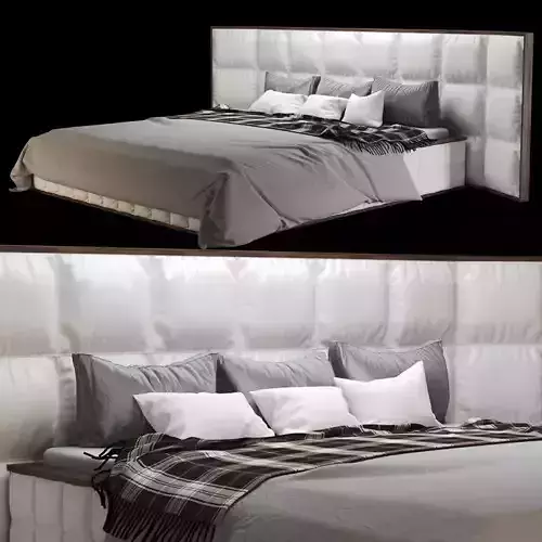 bed846 bed with upholstered headboard