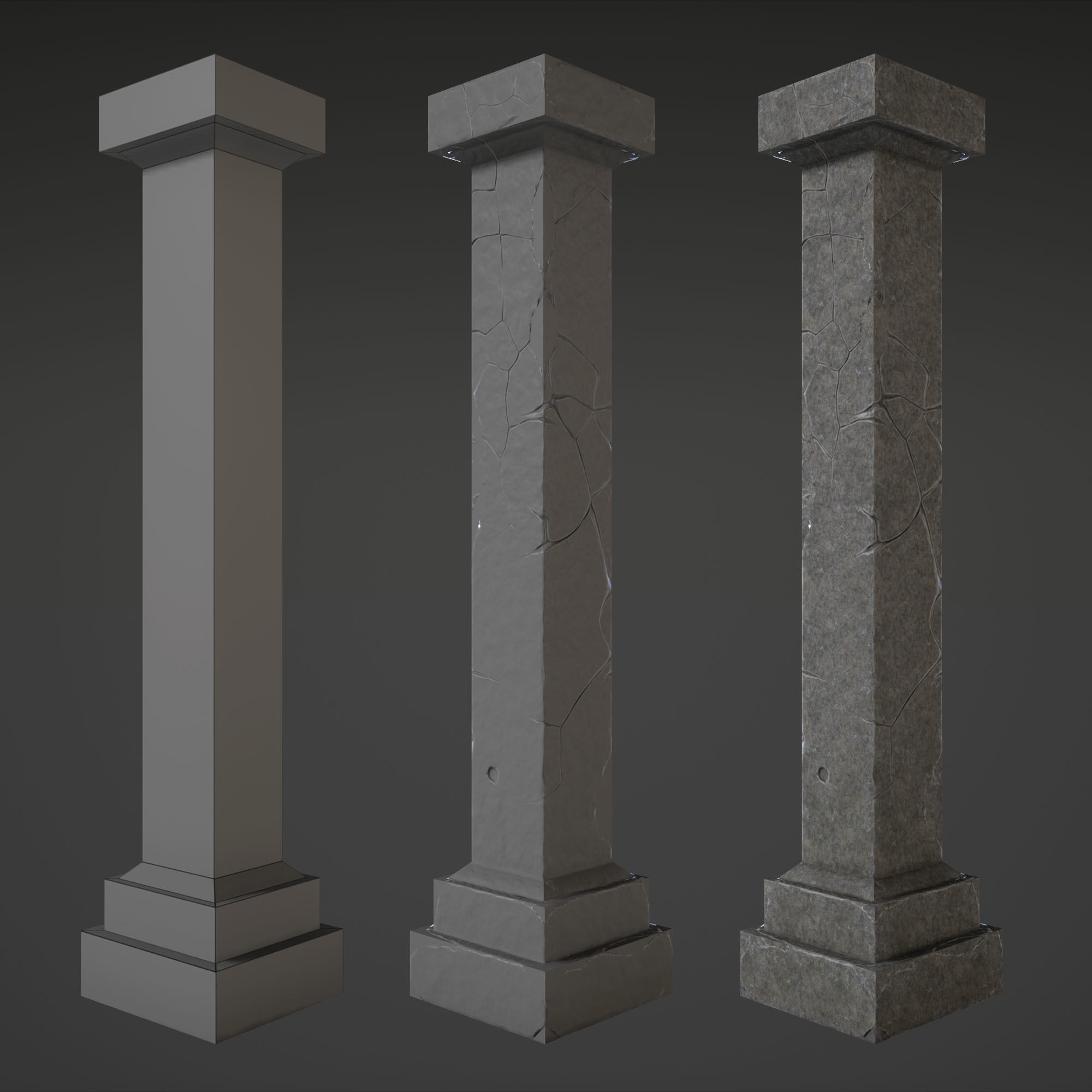 Column Set grasses - grasses - grasses - grasses Low-poly 3D model_23