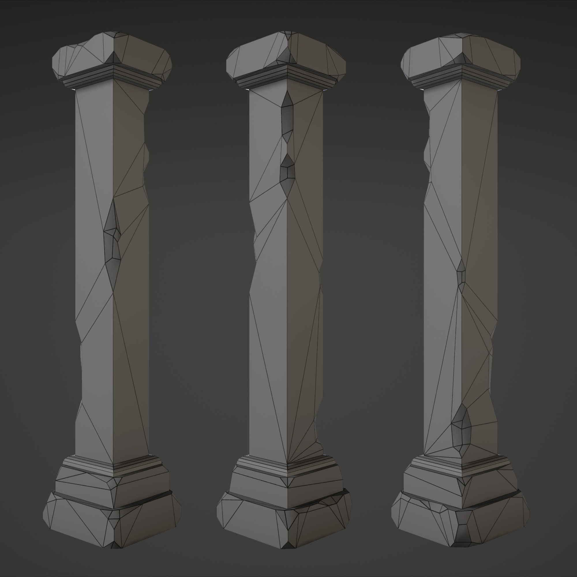 Column Set grasses - grasses - grasses - grasses Low-poly 3D model_13