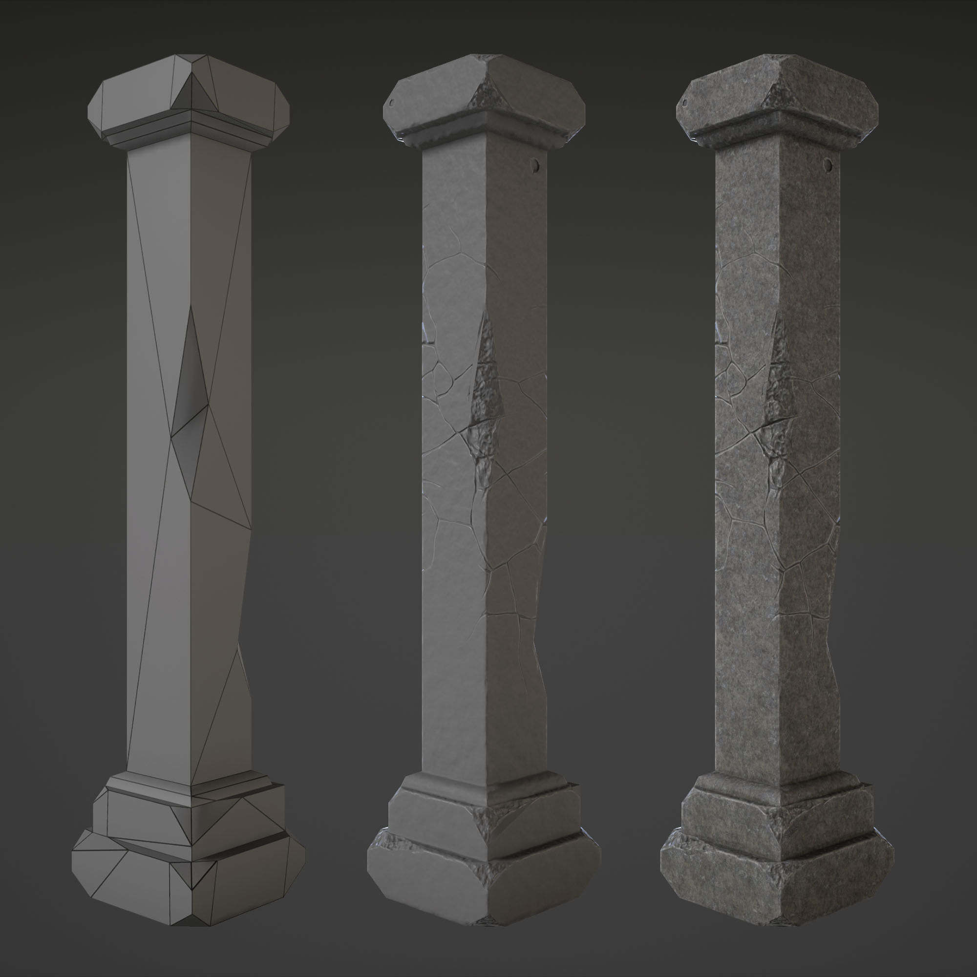 Column Set grasses - grasses - grasses - grasses Low-poly 3D model_20