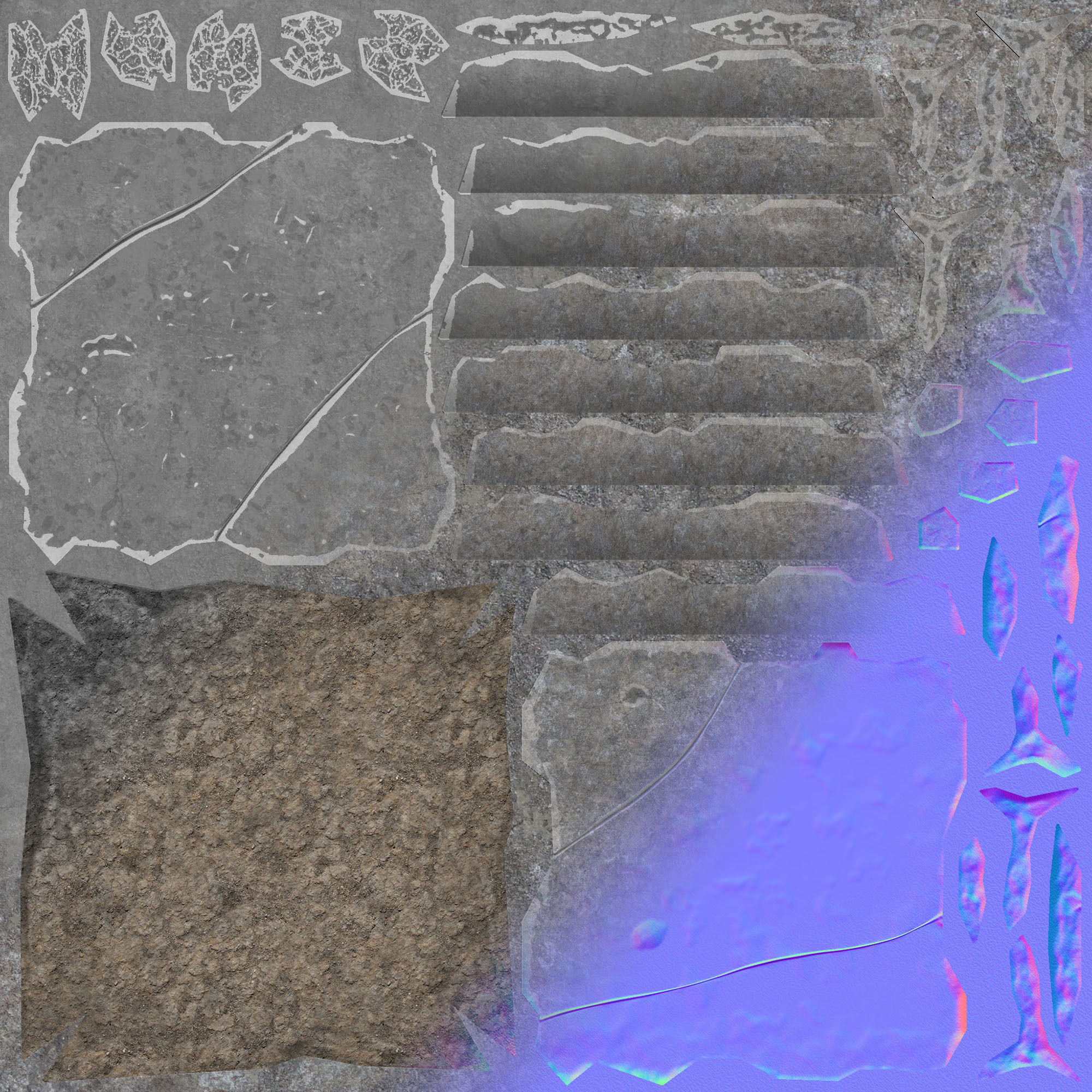 Column Set grasses - grasses - grasses - grasses Low-poly 3D model_38