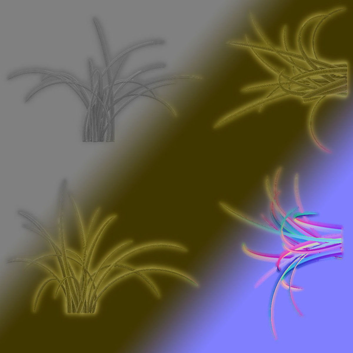 Column Set grasses - grasses - grasses - grasses Low-poly 3D model_39
