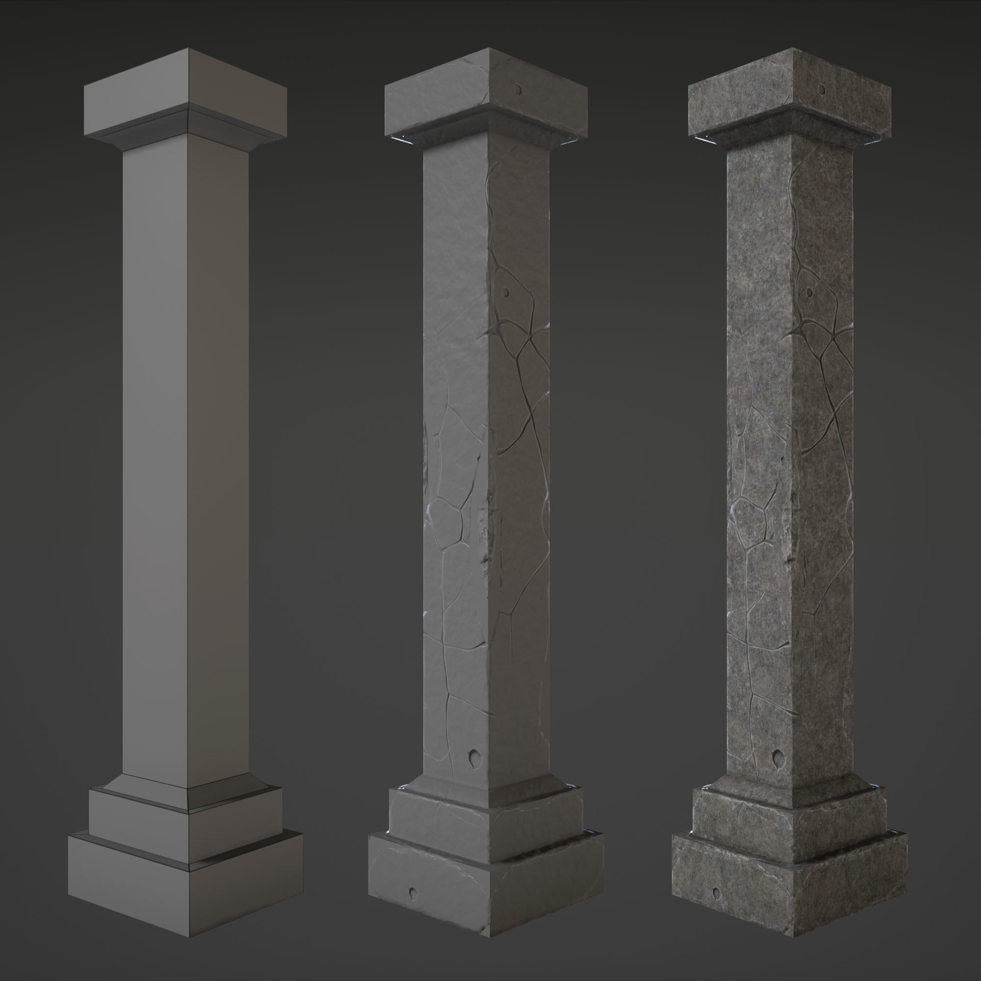 Column Set grasses - grasses - grasses - grasses Low-poly 3D model_19