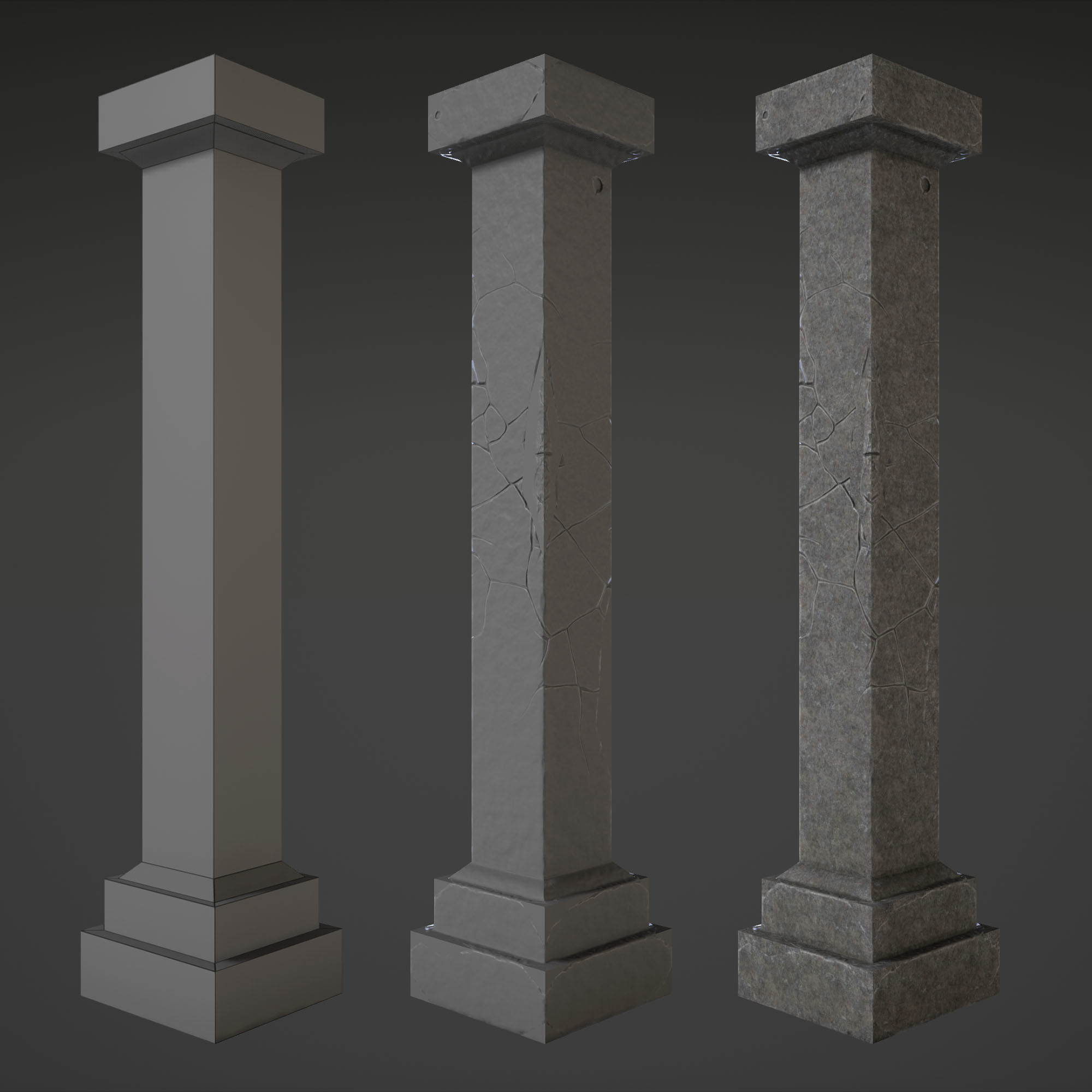 Column Set grasses - grasses - grasses - grasses Low-poly 3D model_21
