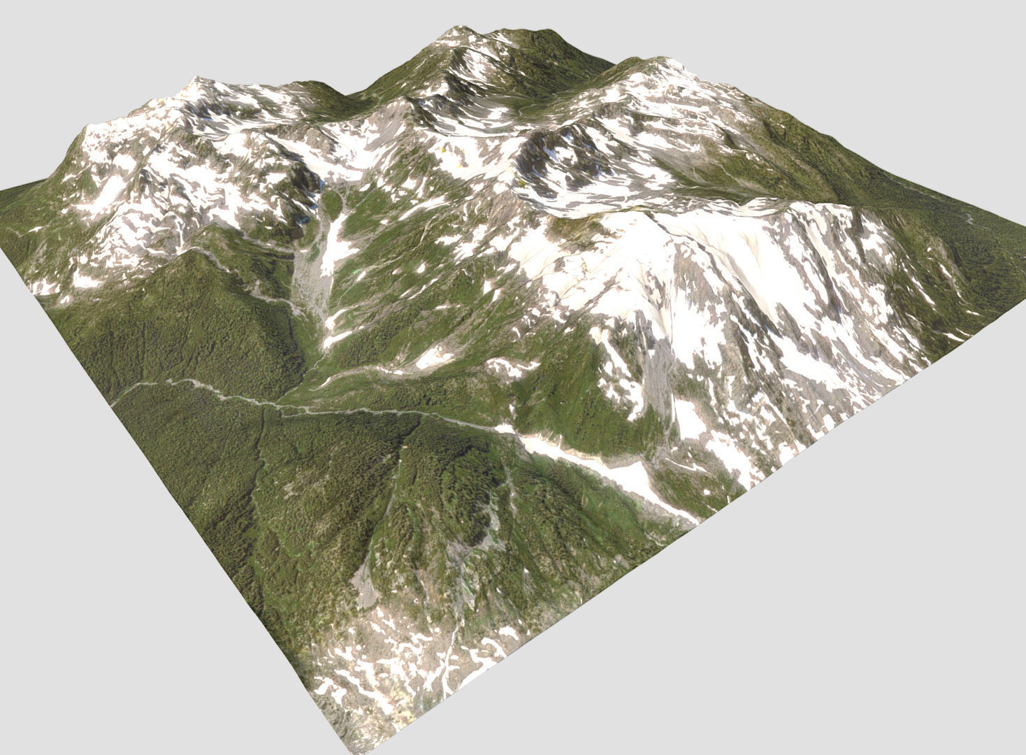 Mt Meany - Terrain Landscape Low-poly 3D model_4