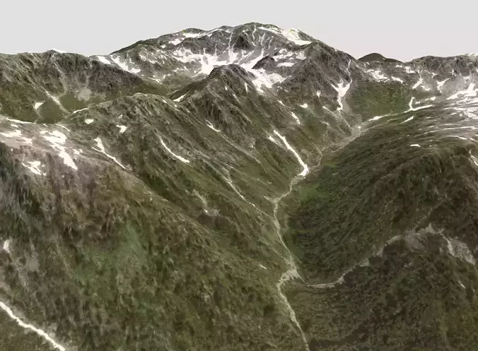 Mt Meany - Terrain Landscape Low-poly 3D model