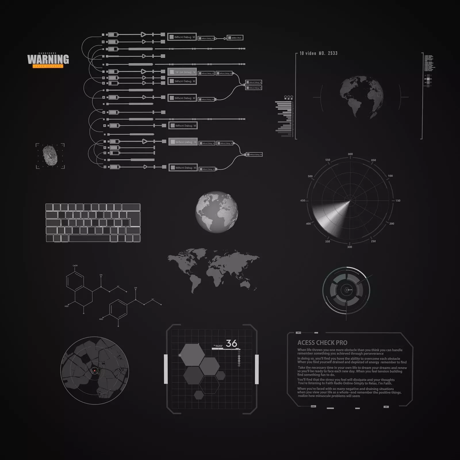 Sci-Fi Hud Elements dashboard 3D model