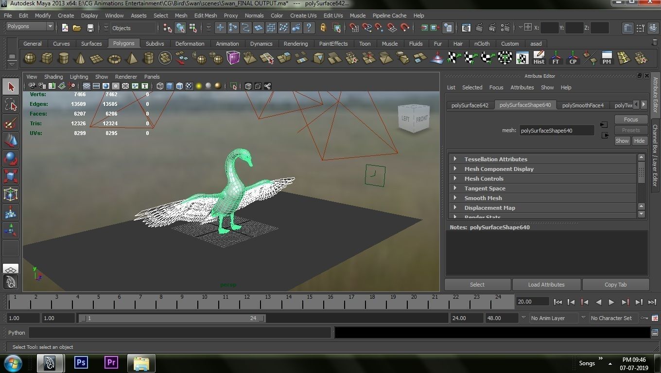 White Swan 3D model_3