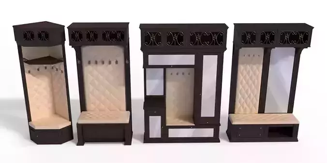 Wardrobes wooden locker with mirrors