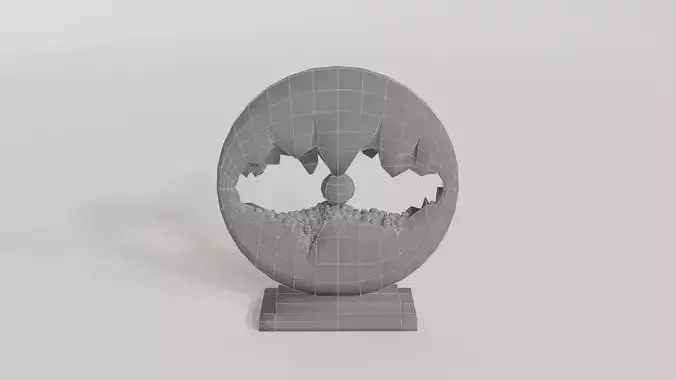 Interior decoration circular art sculpture Low-poly 3D model