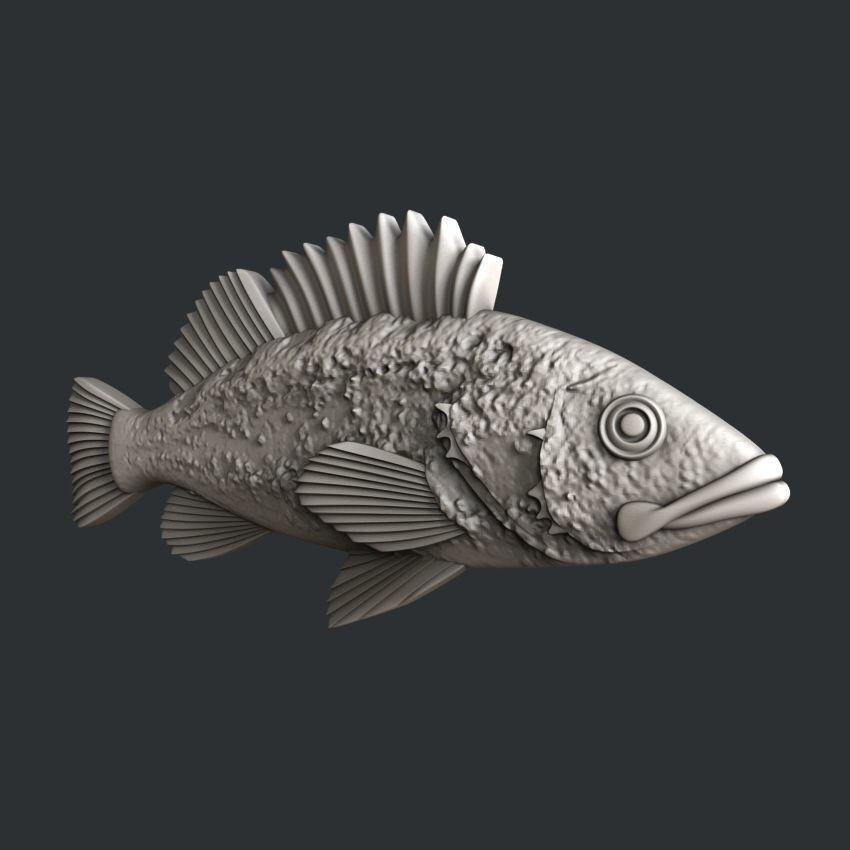 3d STL models for CNC router Rockfish 3D model_2