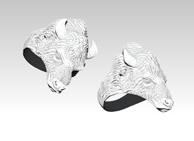 Bison ring 3D print model