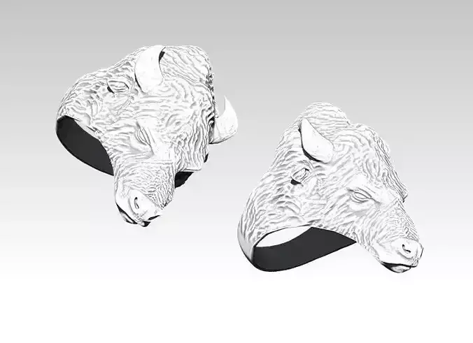 Bison ring 3D print model