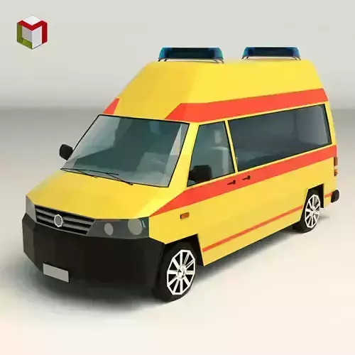 Low Poly Ambulance 03