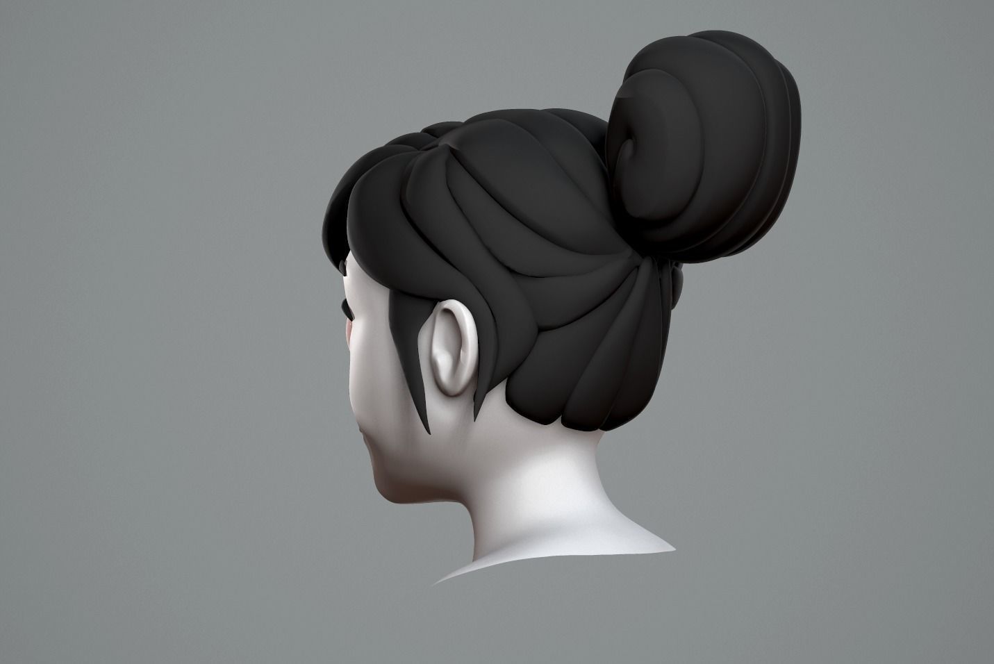 Cute cartoon girl 3D model_6