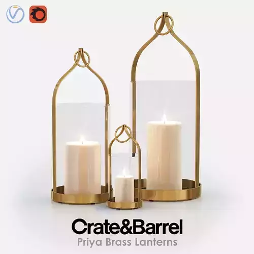 PRIYA Brass Lanterns 3D model