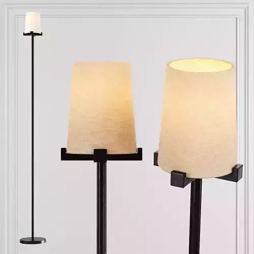 RH PAUILLAC FLOOR LAMP Fabric shade and Black