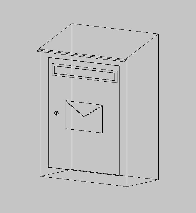Blue Mailbox Low-poly 3D model_3
