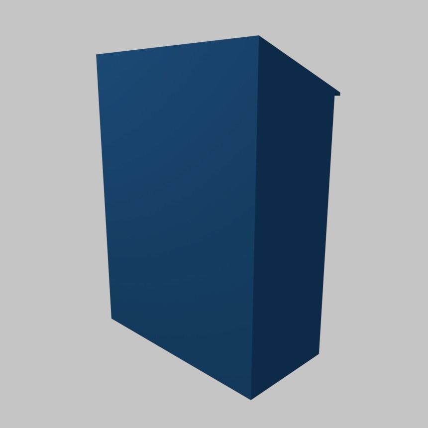 Blue Mailbox Low-poly 3D model_2