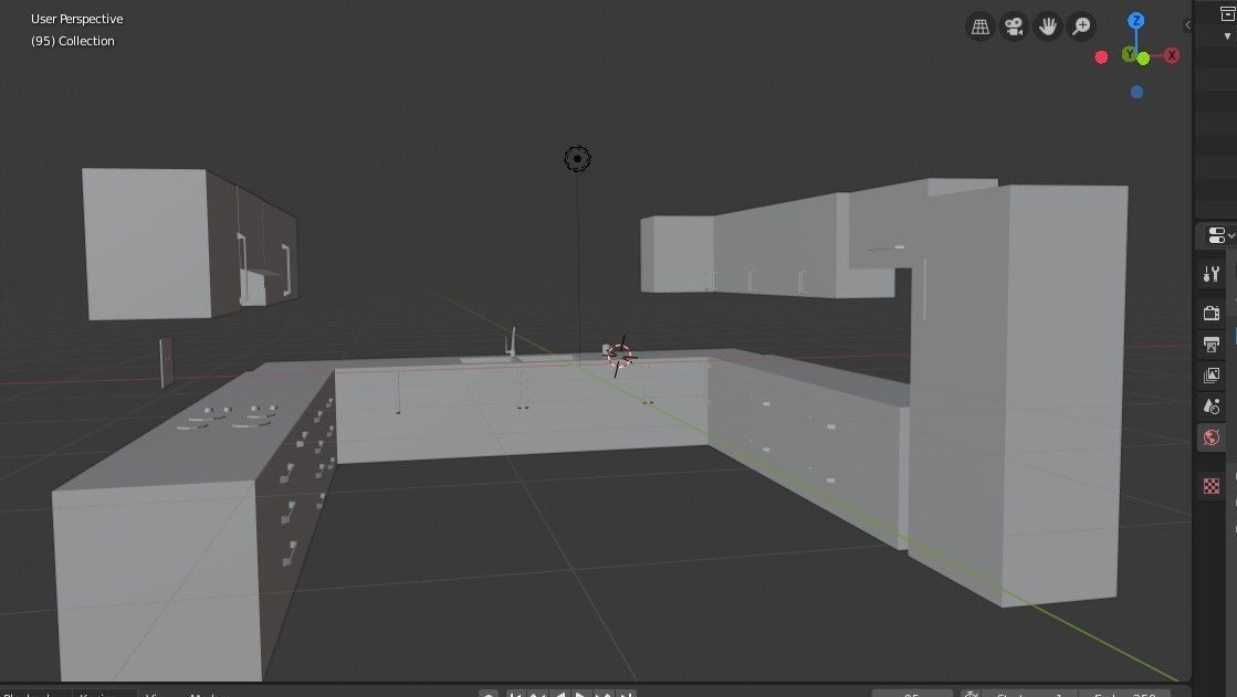 kitchen unit 3D model_1