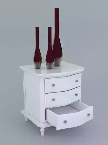 Bedside Table Low-poly 3D model