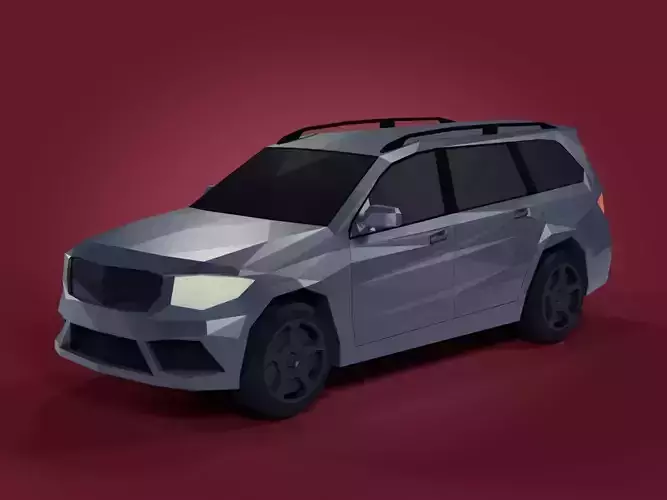 Low Poly Cartoon SUV Car