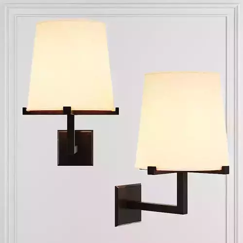 RH PAUILLAC GRAND SCONCE Fabric shade and Black