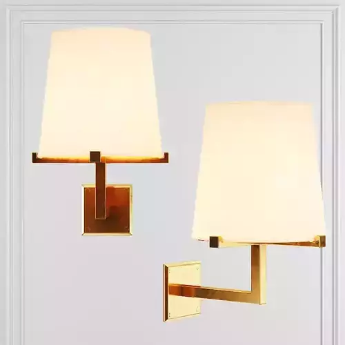RH PAUILLAC GRAND SCONCE Fabric shade and Brass