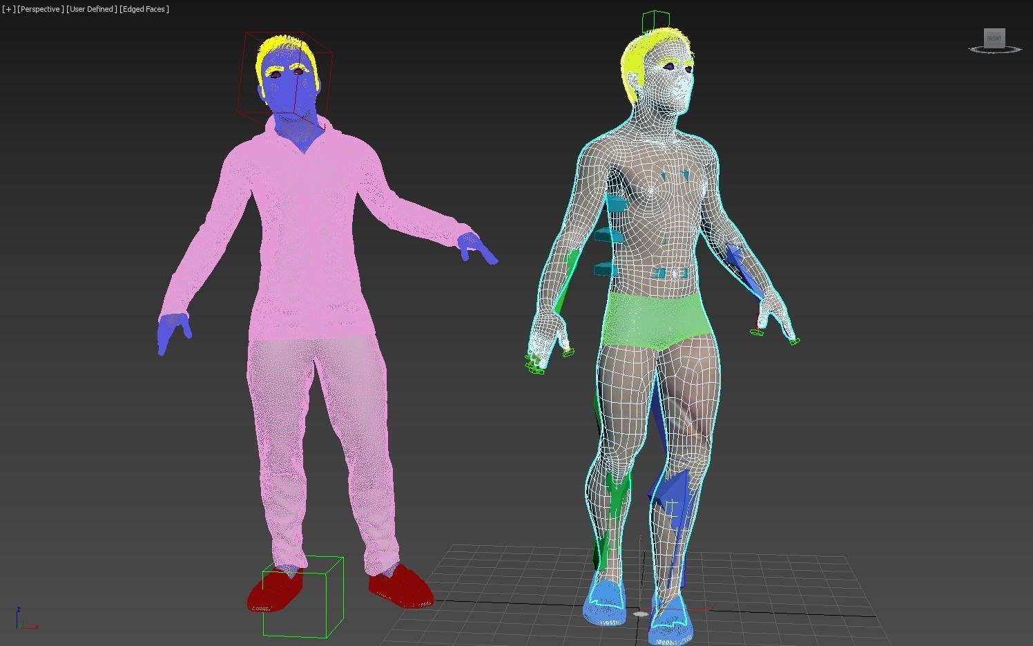 Men real cloth simulation conversation loop animated number 1 3D model_15