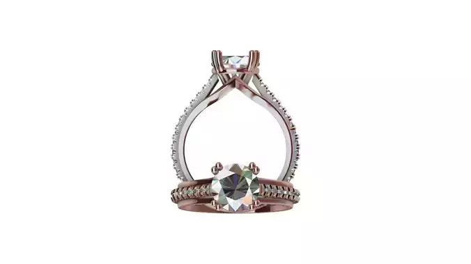 Solitaire Ring Fishtail Eternity