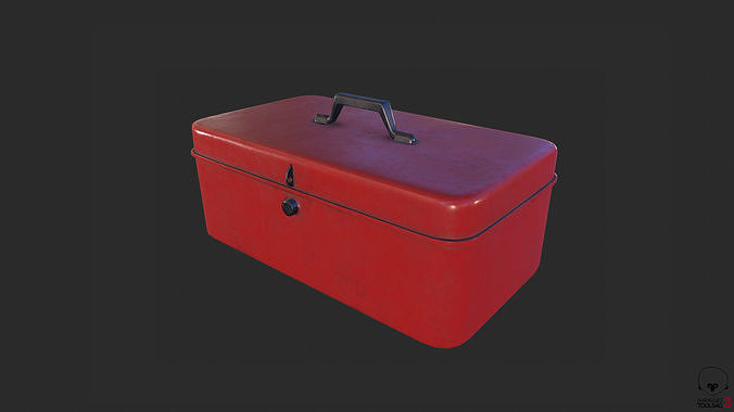 Antique Toolbox game ready Low-poly 3D model