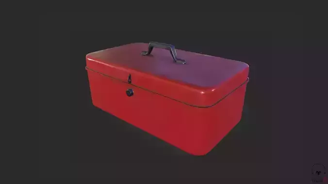 Antique Toolbox game ready Low-poly 3D model