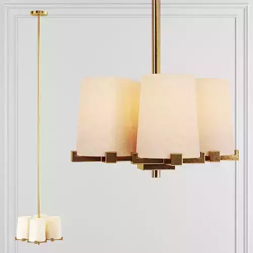 Restoration Hardware PAUILLAC PENDANT Fabric shade and Brass