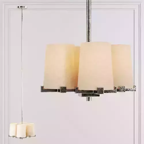 RH PAUILLAC PENDANT Fabric shade and Nickel