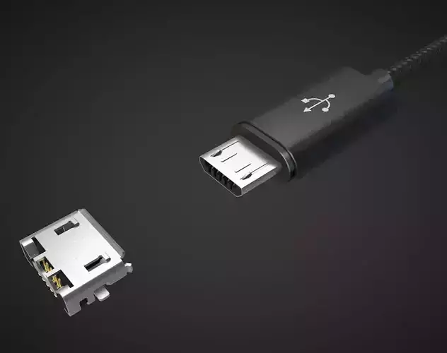 3d micro usb 2 male and female connector 