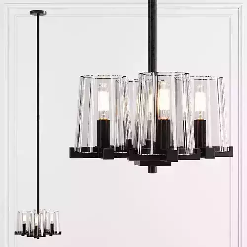 Restoration Hardware PAUILLAC PENDANT Glass shade and Black