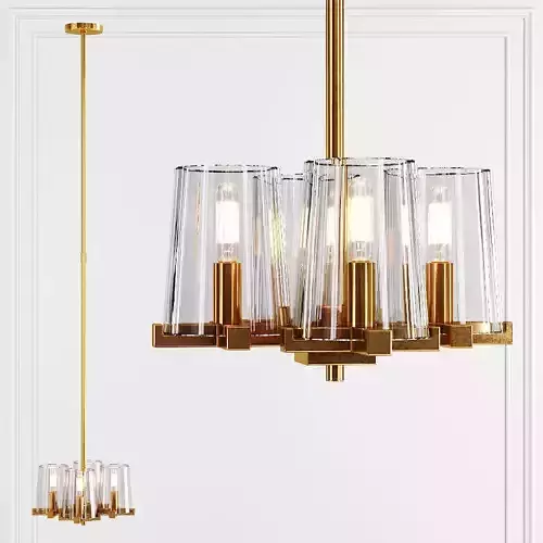 Restoration Hardware PAUILLAC PENDANT Glass shade and Brass