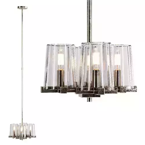 Restoration Hardware PAUILLAC PENDANT Glass shade and Nickel