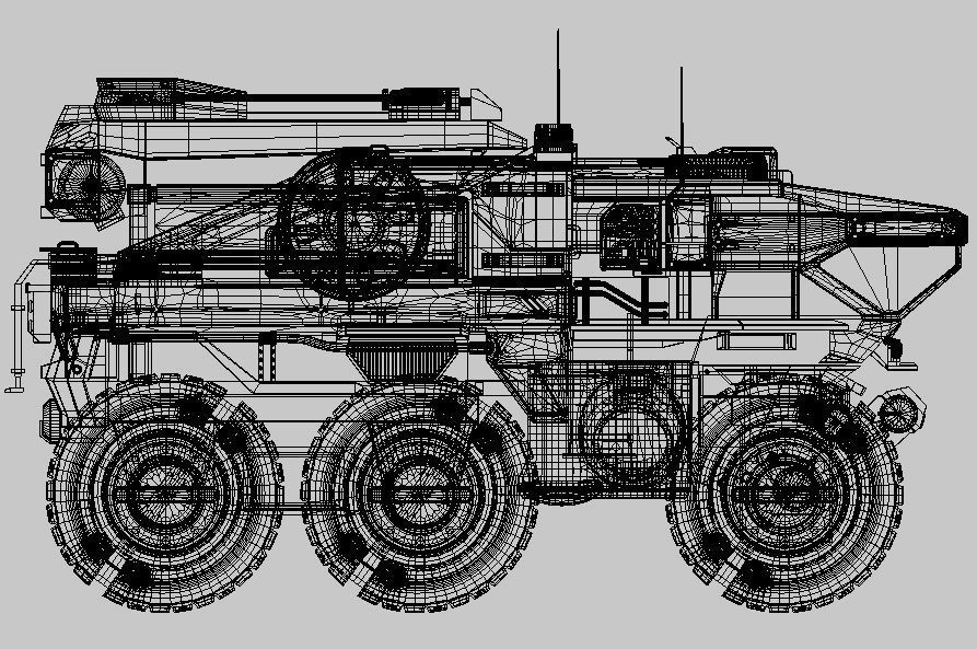 Vehicle armored 3D model_8