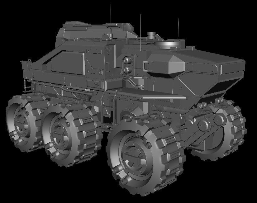 Vehicle armored 3D model_9