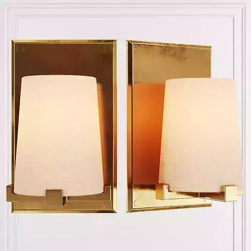 Restoration Hardware PAUILLAC SCONCE Fabric shade and Brass