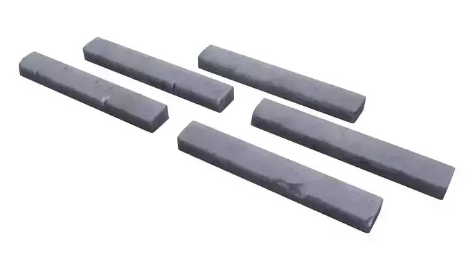 Curb set of concrete blocks Low-poly 3D model