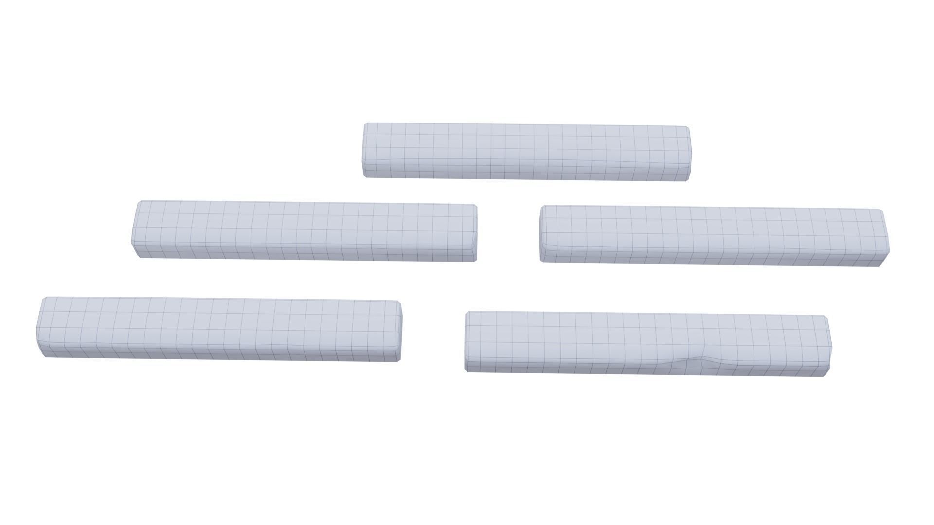 Curb set of concrete blocks Low-poly 3D model_5