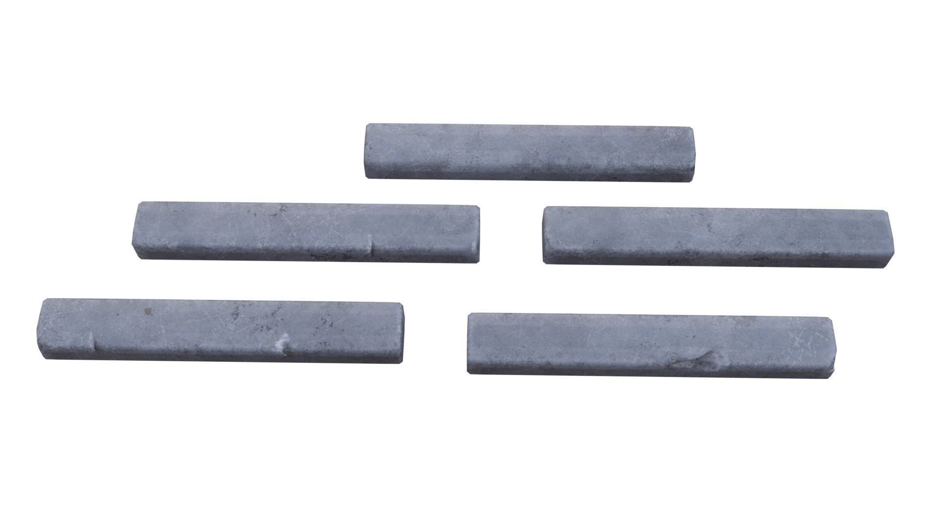Curb set of concrete blocks Low-poly 3D model_4