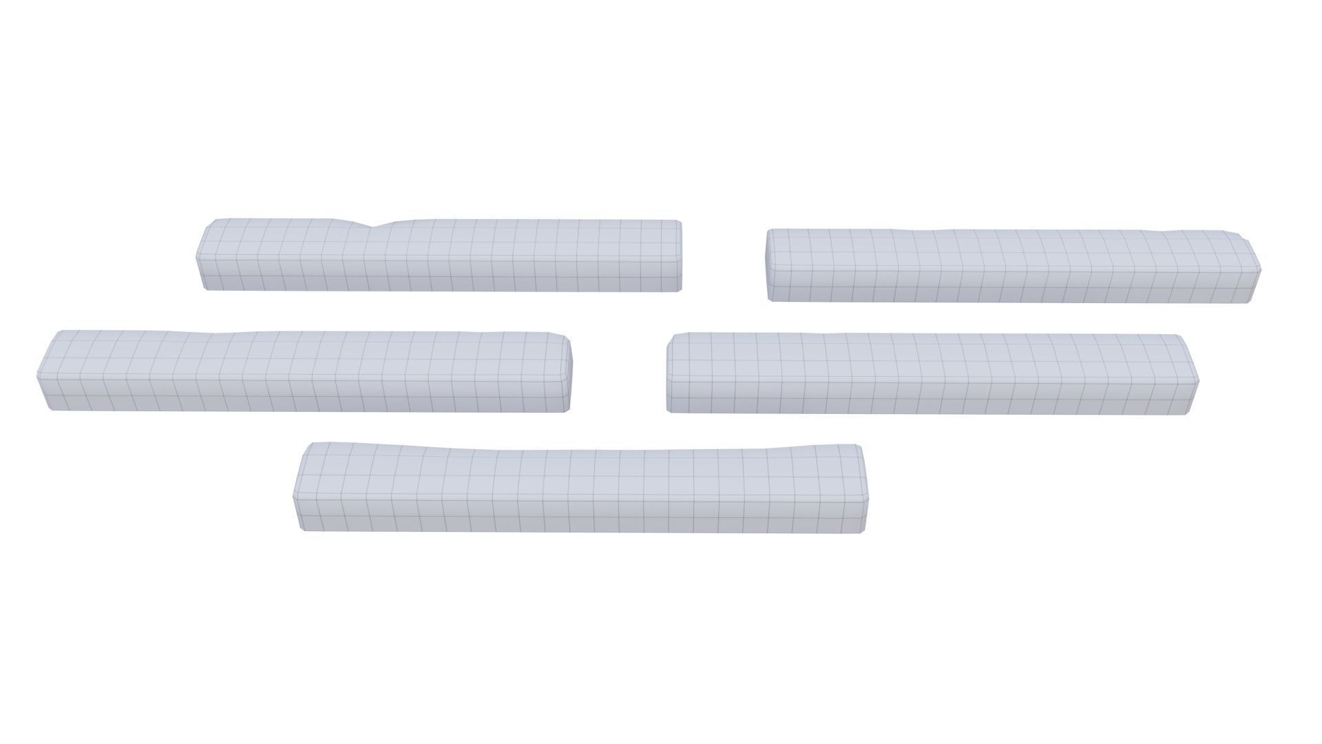 Curb set of concrete blocks Low-poly 3D model_6