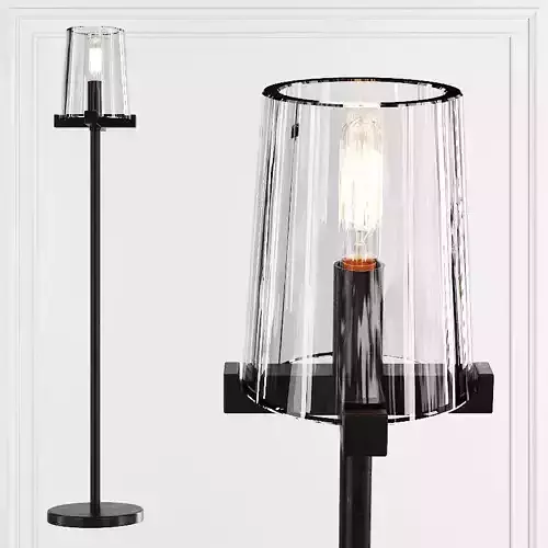 Restoration Hardware PAUILLAC TABLE LAMP Glass shade and Black